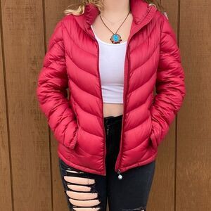 🍄 Calvin Klein Packable Lightweight Red Puffer Coat